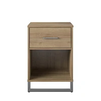 Nightstand with 1 Drawer, Distressed Gray Oak