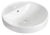 American Imaginations 18.25-in. W Drop In White Bathroom Vessel Sink Set For 1 Hole Center Faucet AI-30803