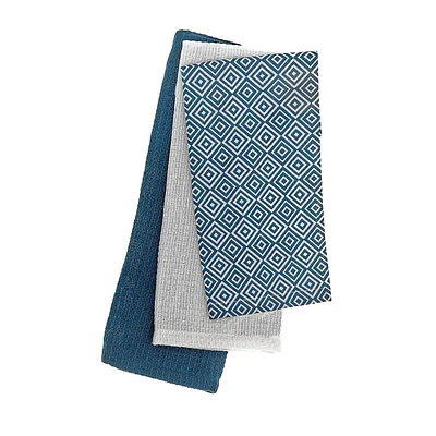Ensemble De Tissu À Vaisselle De 3 Pcs Géométriques - Ensemble De 2