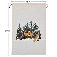 Holiday Time 1 Piece Santa Sack Christmas Gift Bags with Drawstring 18”x29” for Large Xmas Package Storage