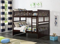 Topline Home Furnishings Lit superposé double sur double avec finition espresso