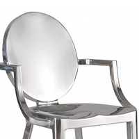 Chaise de salle à manger élégante avec finition chromée brillante – Design élégant et moderne pour des salles à manger élégantes, acier inoxydable, avec accoudoirs