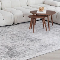 Rug Branch Atlas Scandinavian Indoor Area Rug, Grey Beige, Distressed - Living Room, Bedroom, Dining Room, and Kitchen