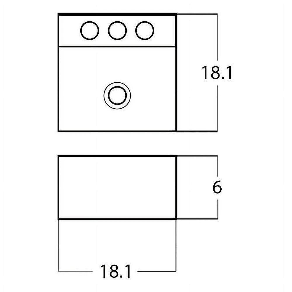 American Imaginations 18.1-in. W Wall Mount White Bathroom Vessel Sink For 3H8-in. Center Drilling AI-28345