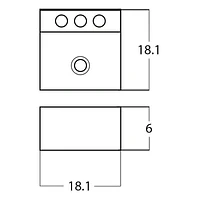 American Imaginations 18.1-in. W Wall Mount White Bathroom Vessel Sink For 3H8-in. Center Drilling AI-28345