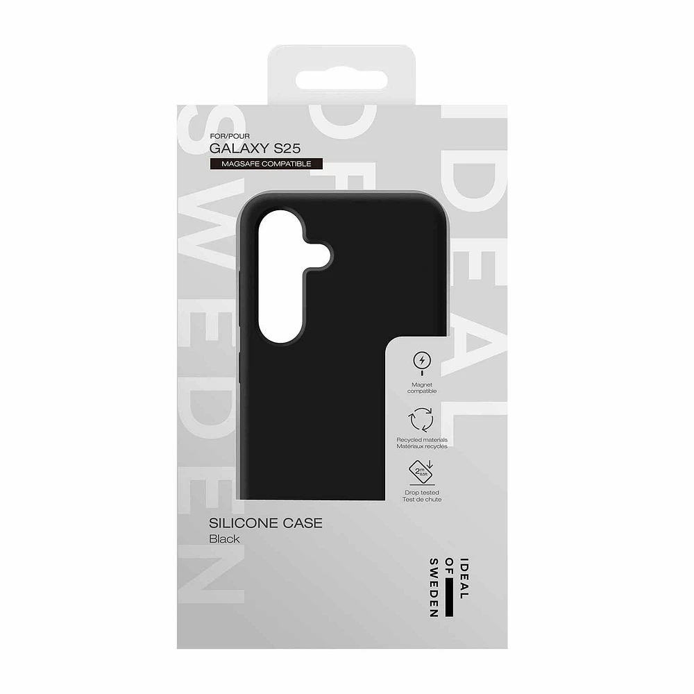 Ideal of Sweden Étui en Silicone Compatible avec MagSafe Noir pour Samsung Galaxy S25/Galaxy S24