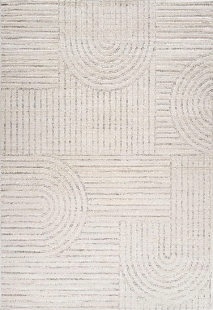 Rug Branch Astra Modern Indoor Area Rug, Cream Beige, Geometric - Living Room, Bedroom, Dining Room