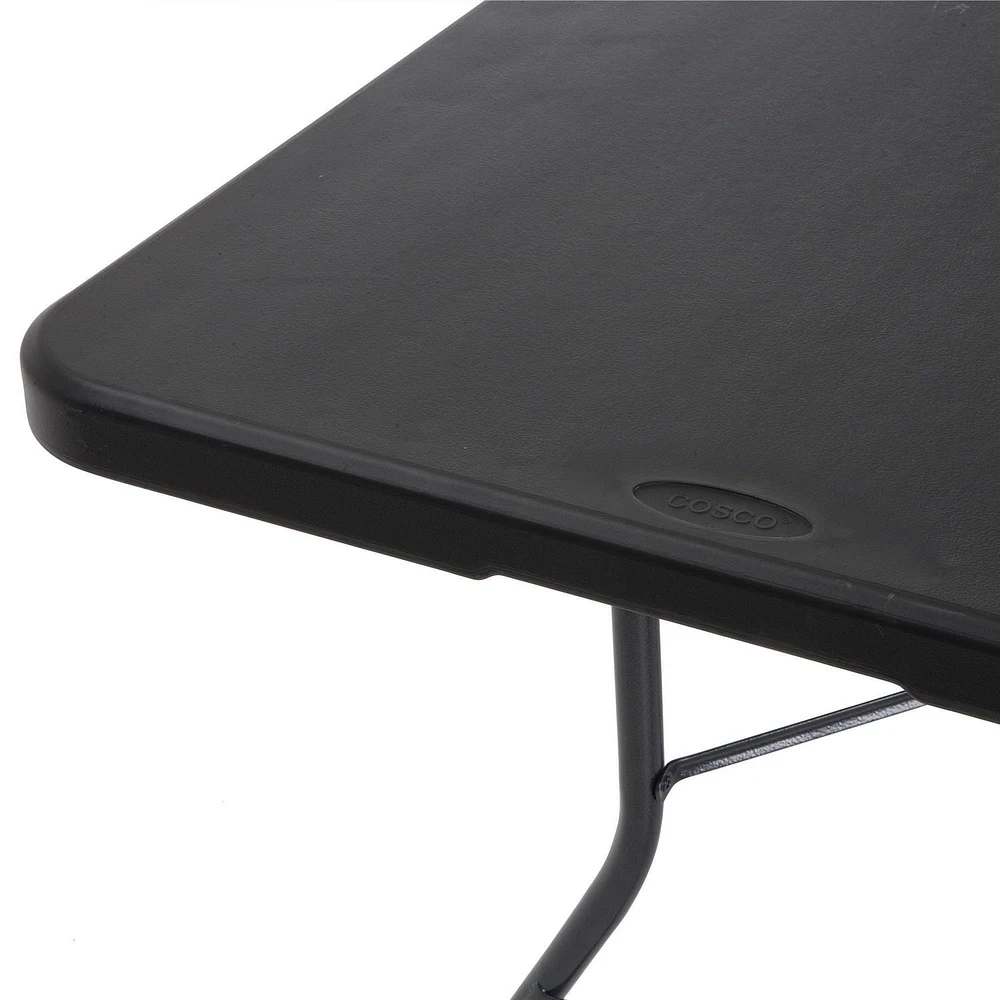 Cosco Deluxe 8 Foot X 30 Inch Fold-in-Half Blow Molded Folding Table, White