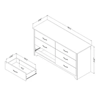 Bureau  6 tiroirs Fusion Meubles South Shore
