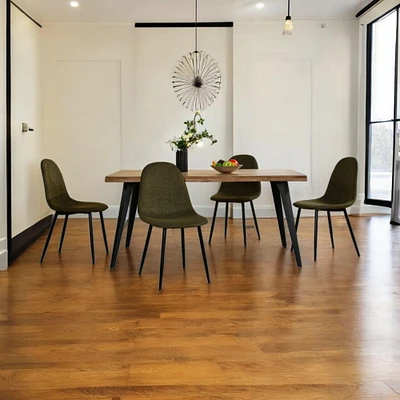 Homy Casa 5-Piece Modern Dining Set – 63 inch Rectangular Table and 4 Upholstered Chairs