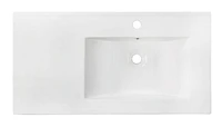 American Imaginations AI- 35,5 pouces WX 18.25 pouces Dessus en céramique de D dans la couleur blanche pour le robinet de 1 trou
