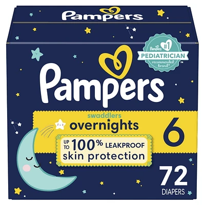 Couches Pampers Swaddlers Overnight, taille 6 88CT
