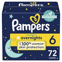 Couches Pampers Swaddlers Overnight, taille 6 88CT