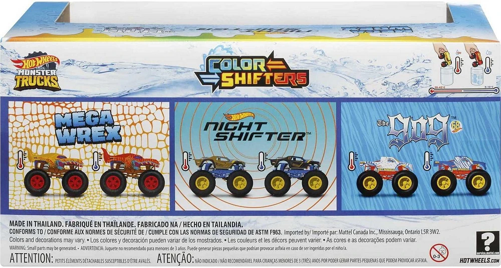 Hot Wheels Monster Trucks Échelle 1:64 Changement de CouleurCoffret 3