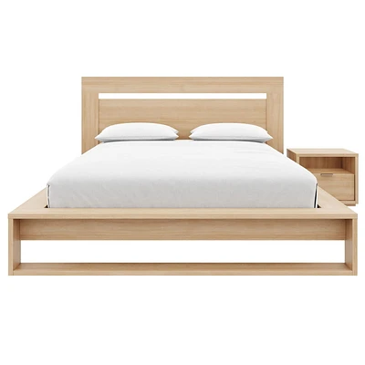 Ensemble de chambre à coucher Morgan 3 pièces avec tête de lit, sommier à lattes et 1 table de chevet