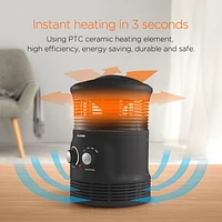 Appareil de chauffage ambiant à ventilateur Pelonis, 1500 W, rotatif à 360°
