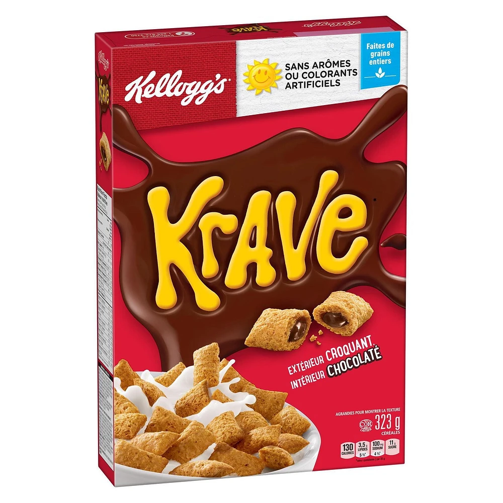 Céréales Kellogg's Krave Saveur de chocolat, 323 g 323 g