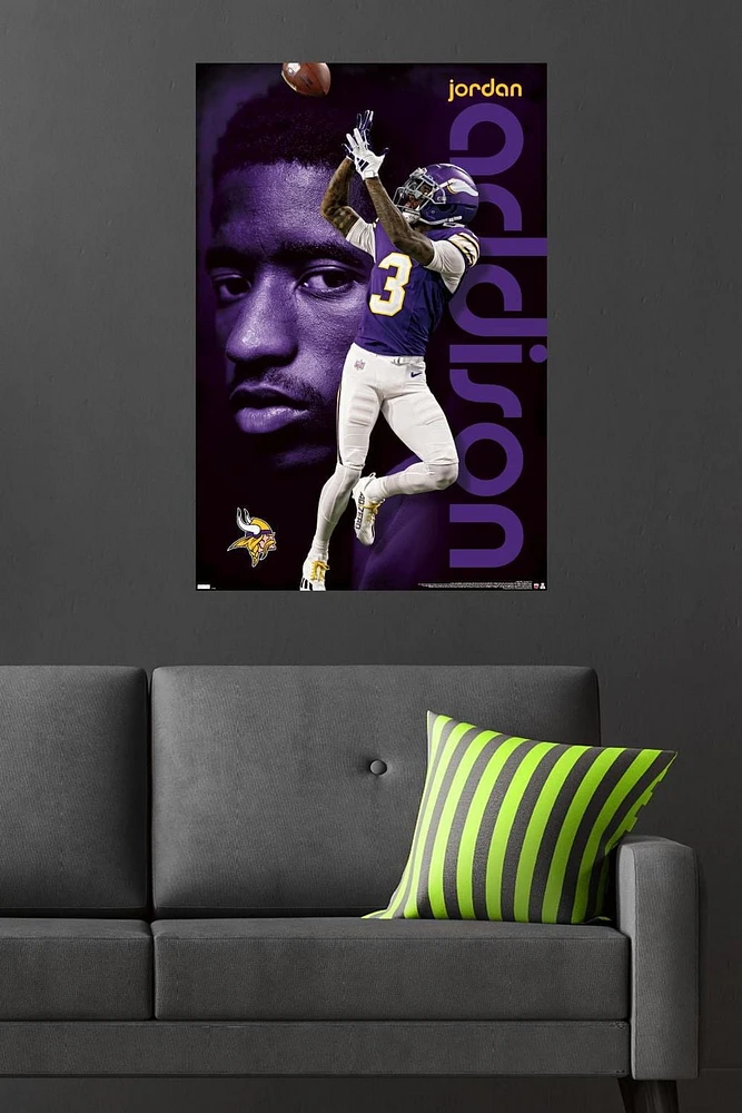 NFL Minnesota Vikings - Jordan Addison 24 Wall Poster, 22.375" x 34"