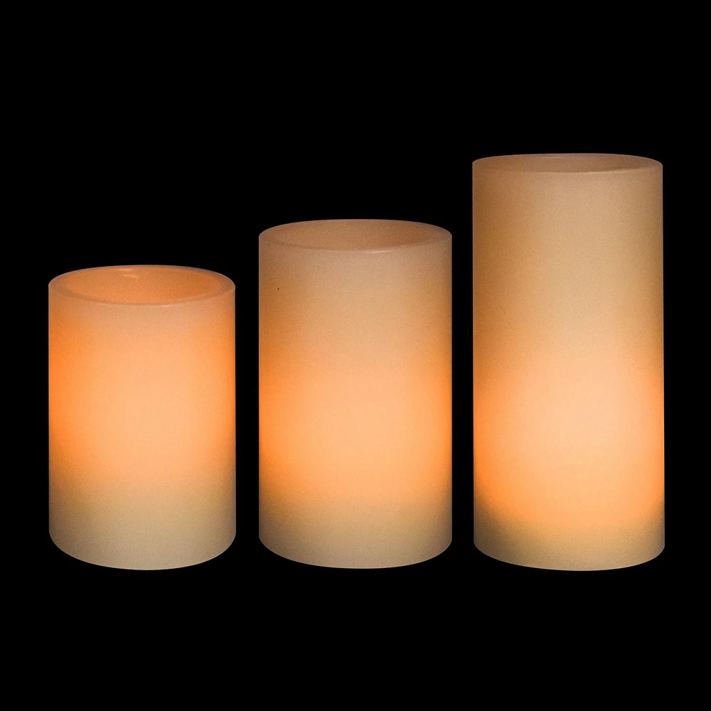 Mainstays Bougies piliers en cire à DEL avec télécommande, non parfumé,