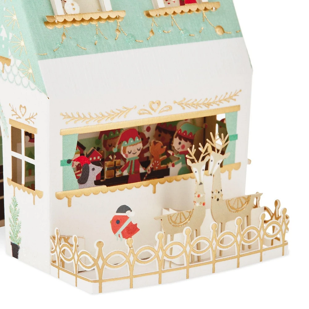 Carte en relief de Noël – Signature de Hallmark (Décoration – Maison du père Noël en 3 dimensions)