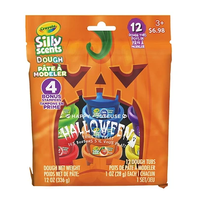 Crayola Silly Scents 12pk x 1oz Dough + 4 Cutters Pumpkin Design