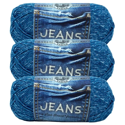 Fil Lion Brand Jeans® Fil acrylique moyen/peigné n° 4, 100g/ 225m, 3-CT