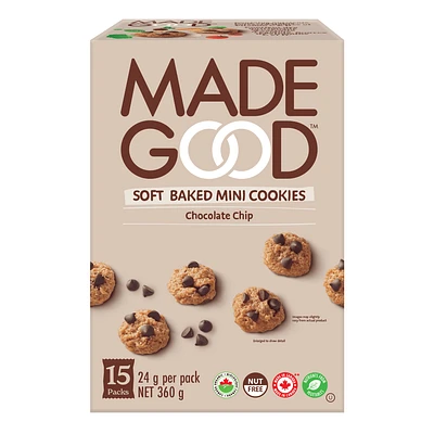 MadeGood Mini-biscuits moelleux Pépites de chocolat Boîte de 15 sachets 15 x 24 g