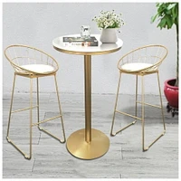 Roman Stool (26" H x 19.5" W x 21.5" D) in White-Gold SET OF 2