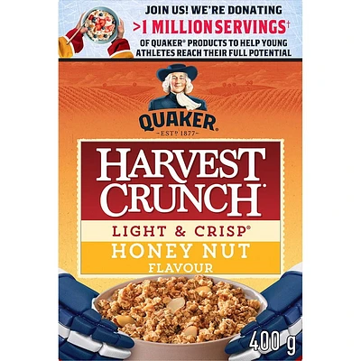 Quaker Céréales granola Croque Nature Légères et croustillantes Saveur Miel et noix 400g