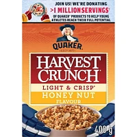 Quaker Céréales granola Croque Nature Légères et croustillantes Saveur Miel et noix 400g