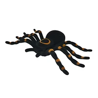 Araignée floquée noire et orange en plastique pour Halloween, 7 po, décoration extérieure, par Façon de célébrer