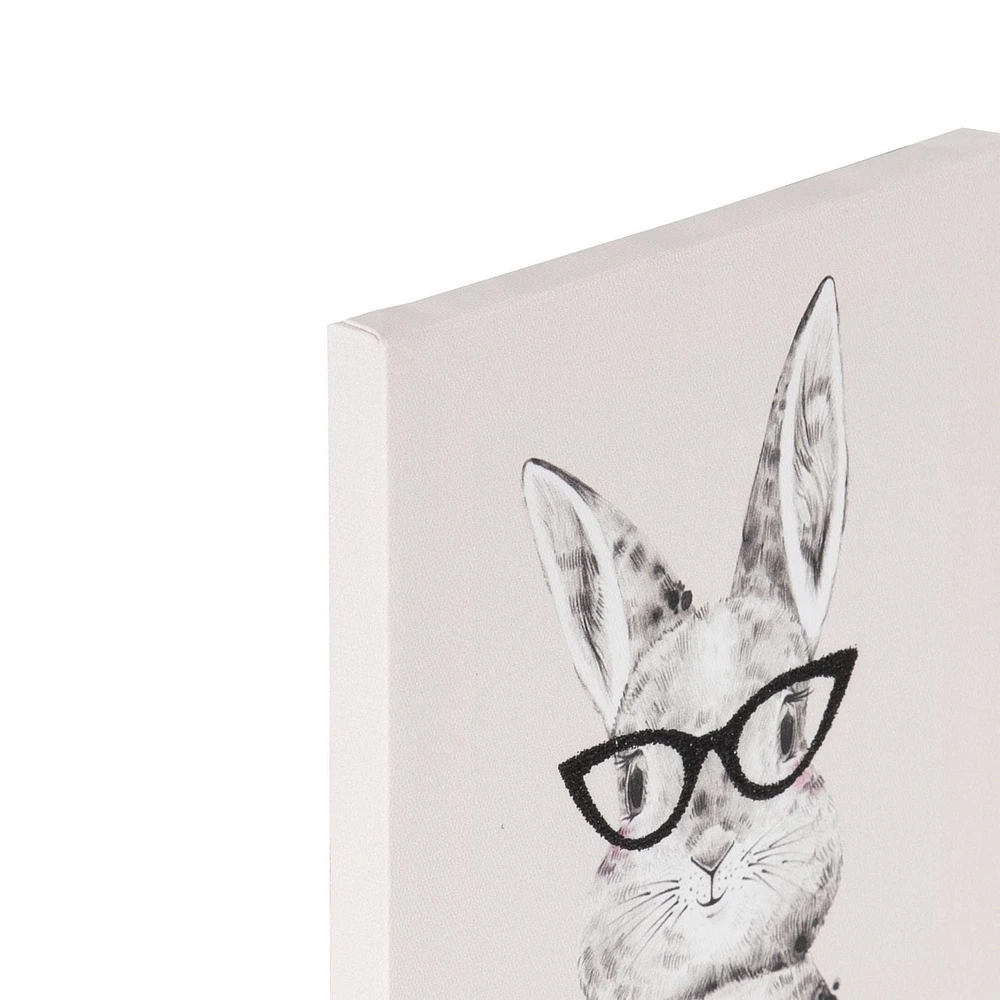 Bunny Embellished Canvas, 6in W x 6in H
