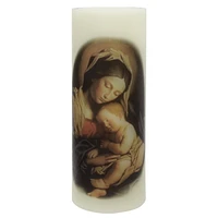 Mainstay Unscented LED Wax Pillar Candle - Virgin Mary, 3"x8"H, 5-hour timer