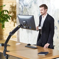 North Bayou 22"-35" Gas Strut Monitor Desktop Mount with USB Port - F100A