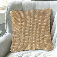 Microfibre Handloom Cushion Ochère 18 X 18 - Ensemble De 2