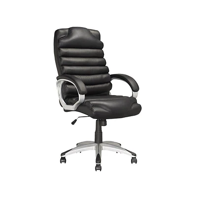 CorLiving Workspace Padded Black Swivel Office Chair with High Back