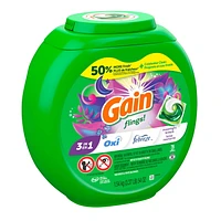 Capsules de détergent à lessive Gain Flings, capsules de détergent HE 3 en 1 avec Oxi Boost et Febreeze, parfum Brise nocturne 76CT