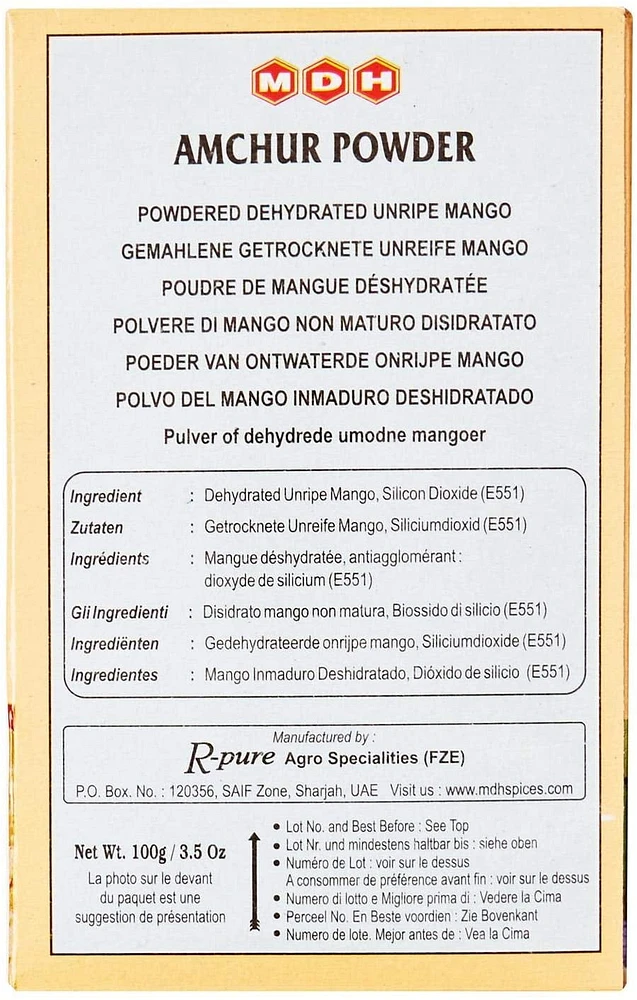 MDH POUDRE DE MANGUE Mangue immature déshydratée