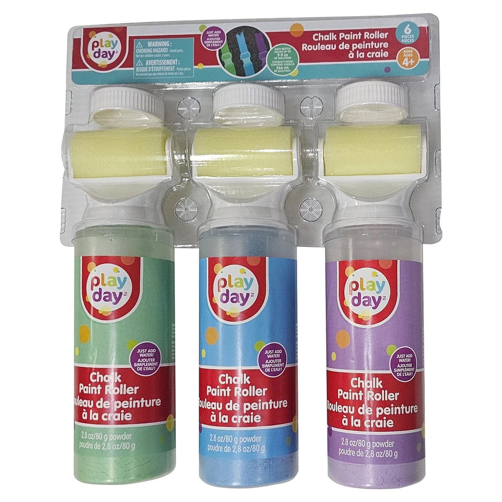 Play Day Chalk Paint Roller, Includes 6 pieces, <br>Ages 4+
