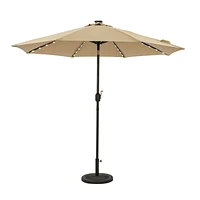Parasol de marché octogonal Mirage II Fiesta 9 pieds avec tubes de lumière Led - Breez-Tex