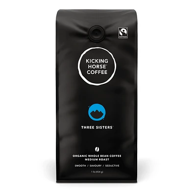 Café á grains entiers à torréfacation veloutée Three SistersMD biologique Coffee de Kicking HorseMD 454 g - Café En Grains
