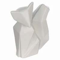 Holiday Time Décor Animal de renard en céramique blanche de 14cm