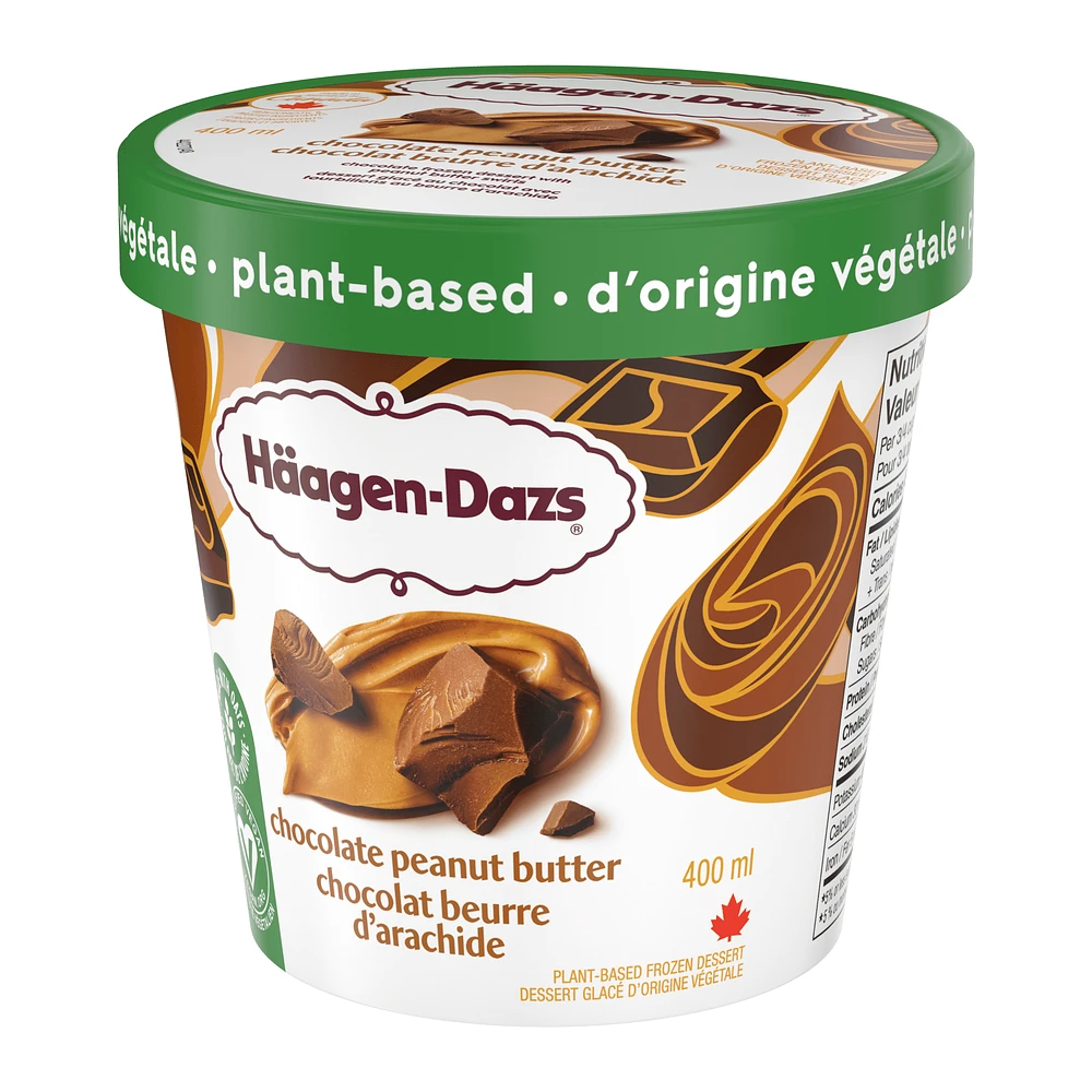 HÄAGEN-DAZS Plant-based Chocolate Peanut Butter Swirl Frozen Dessert, Vegan, E-HAGEN DAZS HD PN PNBT (8X400ML)