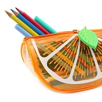 Pen+Gear Tinted Fruit Slice Pencil Pouch in Orange Design
