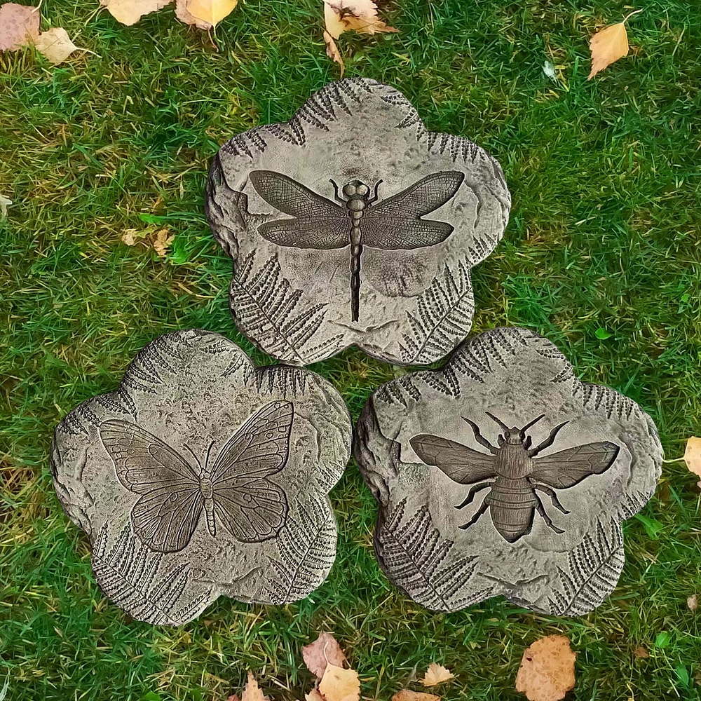 Angelo Décor Pierre de gué sur le thème de la nature, ensemble de 3, de 10 pouces de diamètre