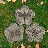 Angelo Décor Pierre de gué sur le thème de la nature, ensemble de 3, de 10 pouces de diamètre