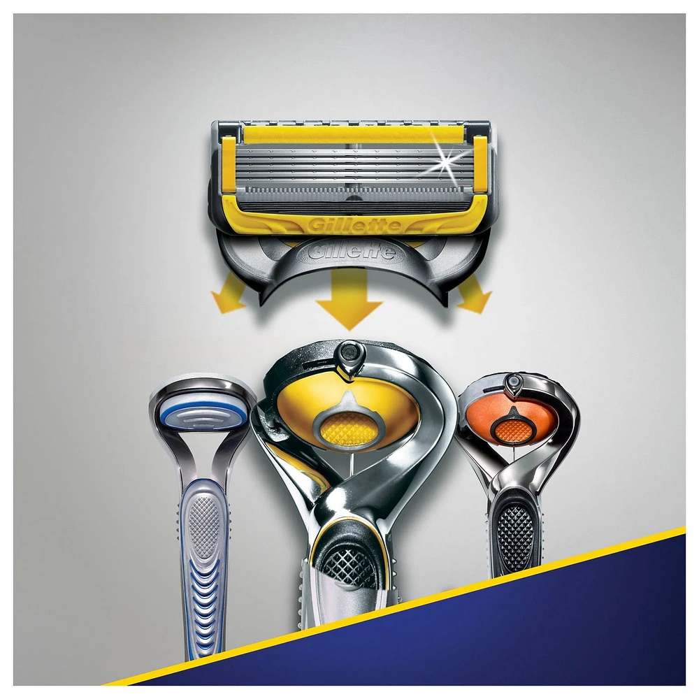 Cartouches de rechange de rasoir Gillette Fusion5ProGlide Défense pour hommes de rechange de rasoir pour manche de rasoir Flex-pivot, 2x plus de lubrification, lame de précision pour hommes