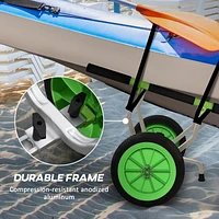 Soozier Chariot de kayak largeur réglable grandes roues, cadre en aluminium