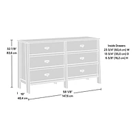 Sauder Trestle 6-Drawer Dresser
