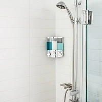 Better Living Products 76344-1 Distributeur de savon et de douche mural à 3 chambres TRIO série EURO Chrome